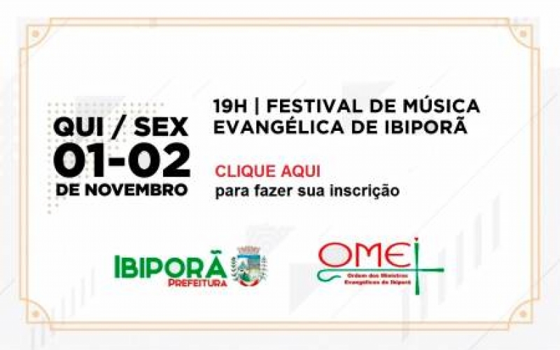 Faça sua inscrição: 1º Festival de Música Evangélica