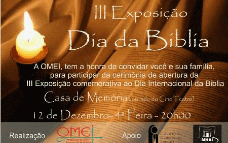 Exposição no Espaço de Memória celebra Dia Mundial da Bíblia