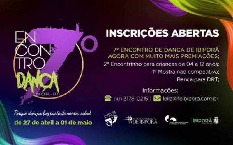 Abertas as inscrições para Encontro de Dança