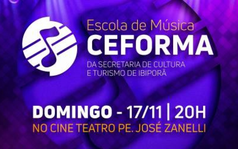 Audição de música é domingo (17), às 20h, no Cine Teatro