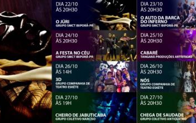 Hoje (28/10), às 20h, Encerramento do Festibi 2019 e Festa de Premiação