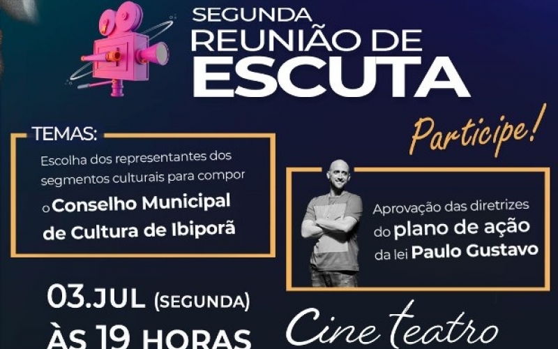 SMCT convida fazedores de Cultura para a 2ª Escuta Pública da Lei Paulo Gustavo, na próxima segunda (3/7)