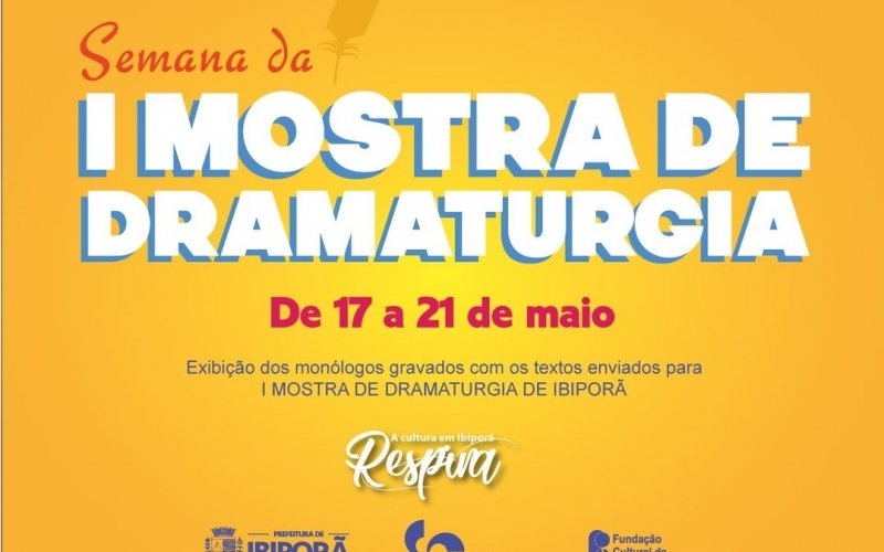 Secretaria de Cultura promove I Mostra de Dramaturgia de Ibiporã