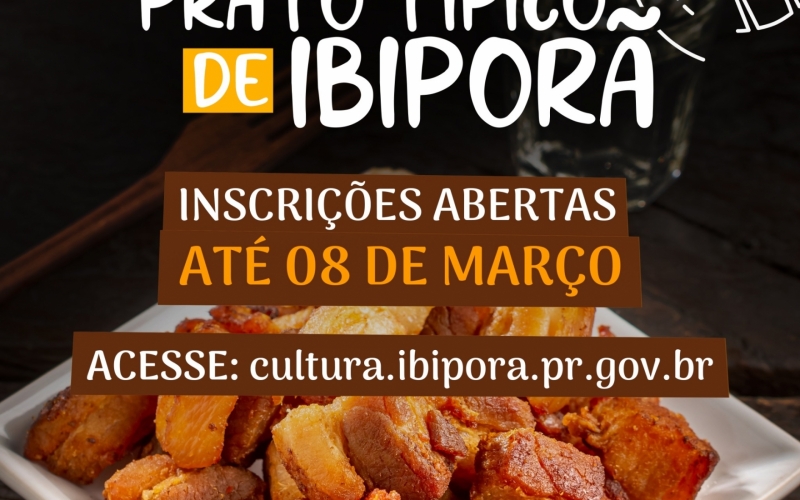 Inscrições no Festival ‘Prato Típico de Ibiporã’ seguem até dia 8 de março. Mostre seu talento na cozinha e nos sabores!