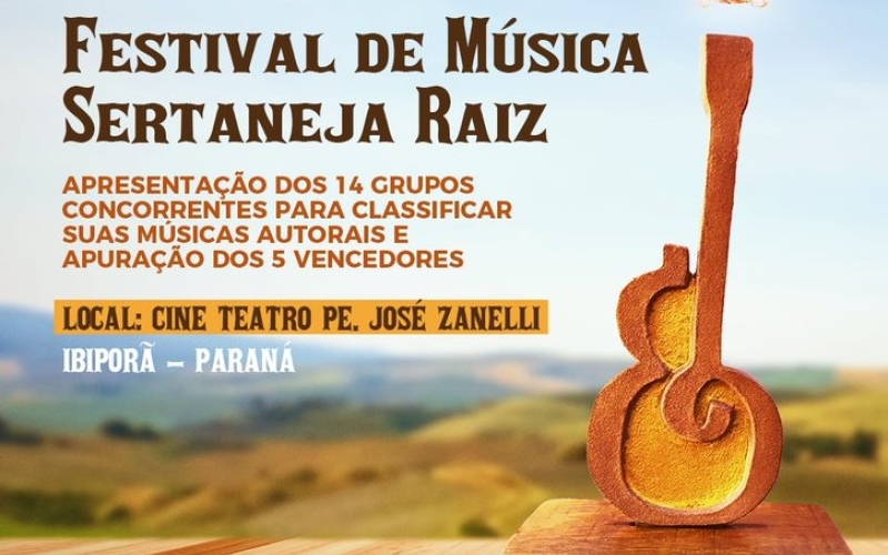 Ibiporã recebe festival de música sertaneja raiz dias 15 e 16/11