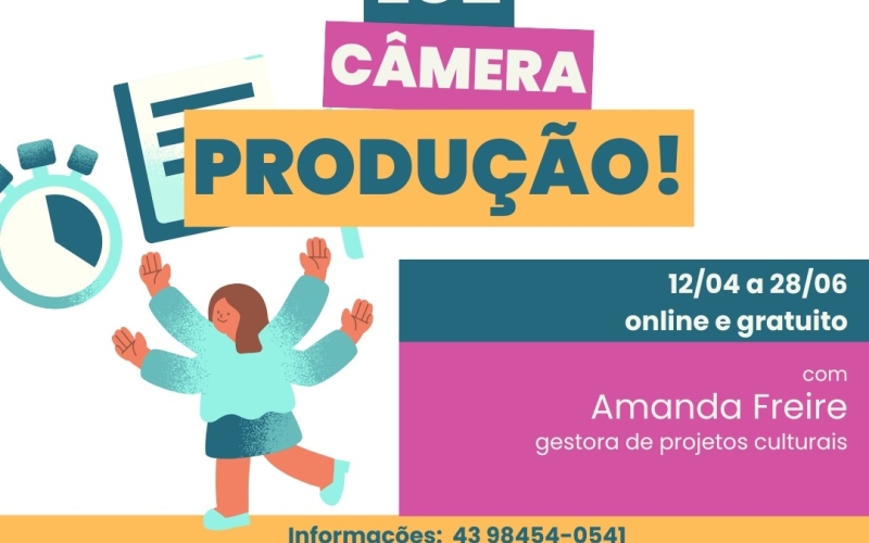 Curso “Luz, Câmera, Produção!” oferece capacitação gratuita em produção cultural em Ibiporã