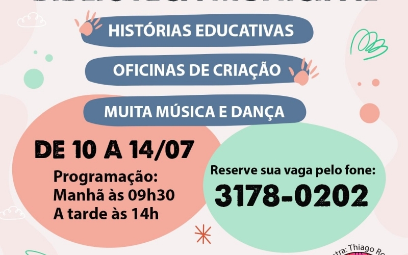 De 10 a 14 de julho, projeto “Férias são na Biblioteca” oferece várias atividades para crianças